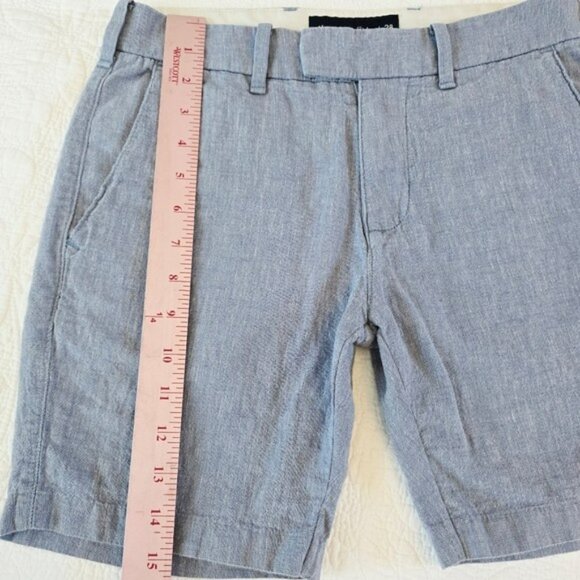 Abercrombie & Fitch Women's Linen Blend Shorts Size 28 Blue White Vacation - Picture 5 of 11